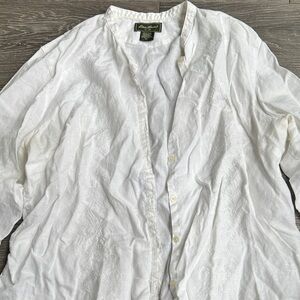 Women's White Embroidered Shirt Jacket